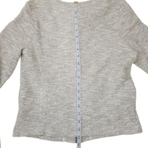 Lou and Grey Ivory Metallic Tweed Jacket Size Small Full Zip Blazer Pockets - Picture 12 of 12